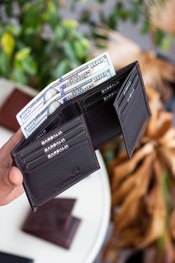 Garbalia Garbalia Porto Genuine Leather Classic Brown Men's Wallet with Loose Card Holder.