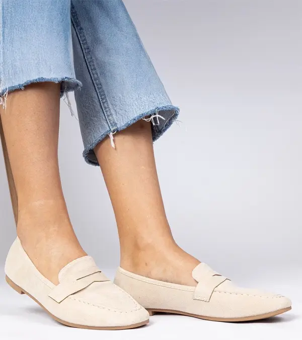 Gemre Gemre Beige elegant eco-suede loafers Palmarina