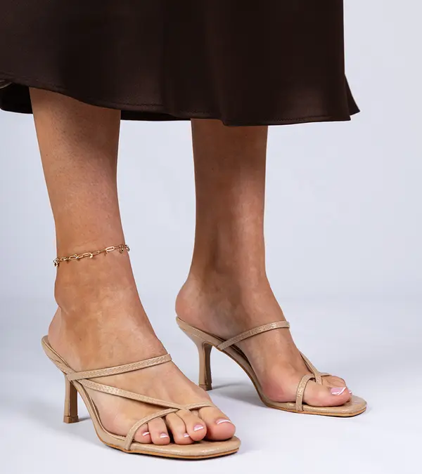 Gemre Gemre Beige elegant heeled mules Kapilon