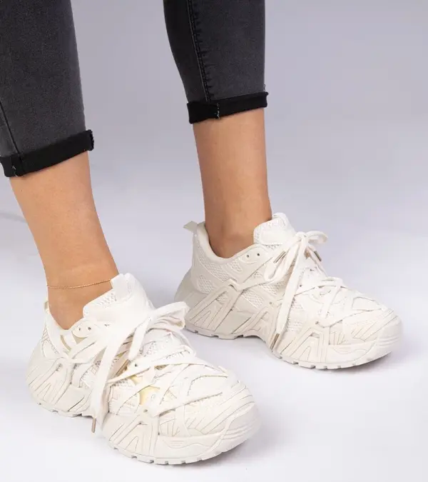 Gemre Gemre Beige sneakers with chunky sole Telda