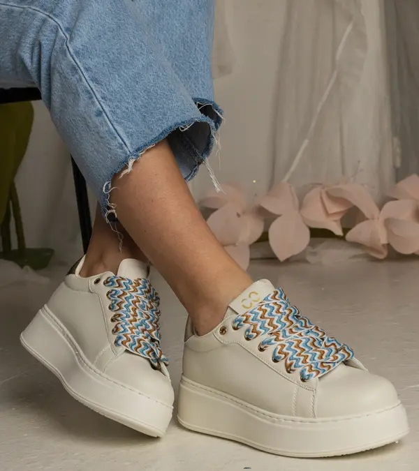 Gemre Gemre Beige women's sneakers with chunky laces Kessa