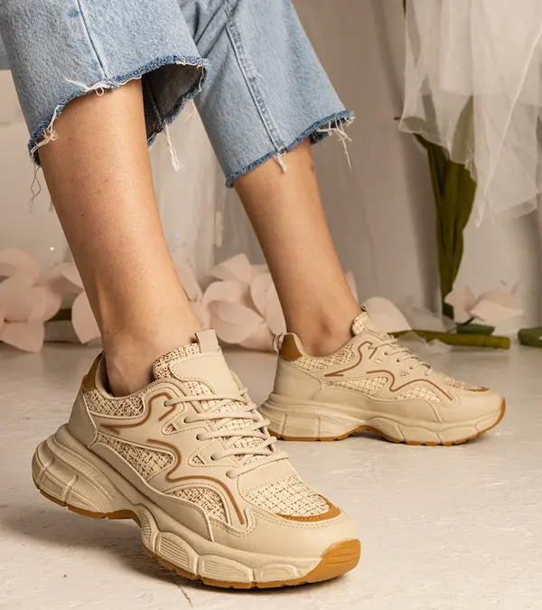 Gemre Gemre Beige women's sports sneakers Maurita