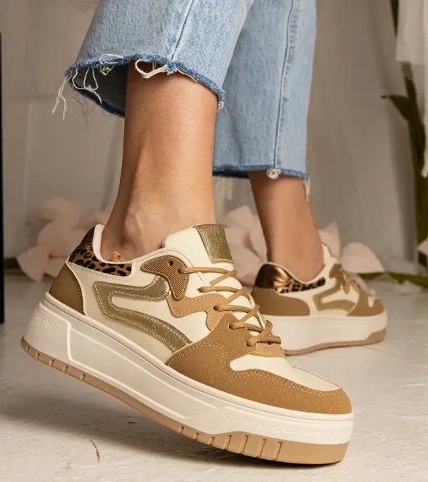 Gemre Gemre Beige women's sports sneakers Seisha