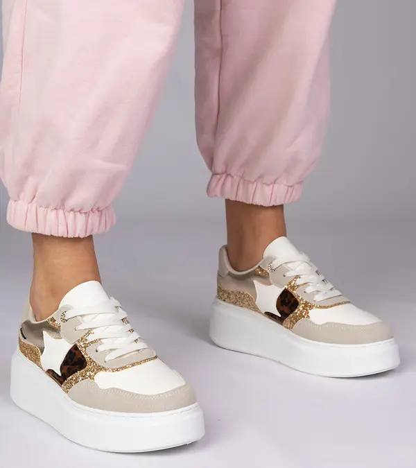 Gemre Gemre Bertula leopard print glitter sneakers