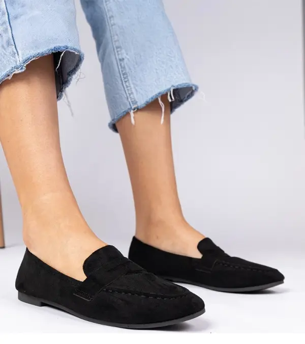 Gemre Gemre Black elegant eco-suede loafers Palmarina