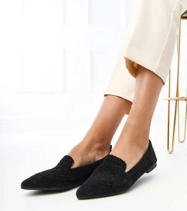 Gemre Gemre Black Lace Women's Ballet Flats Gerania