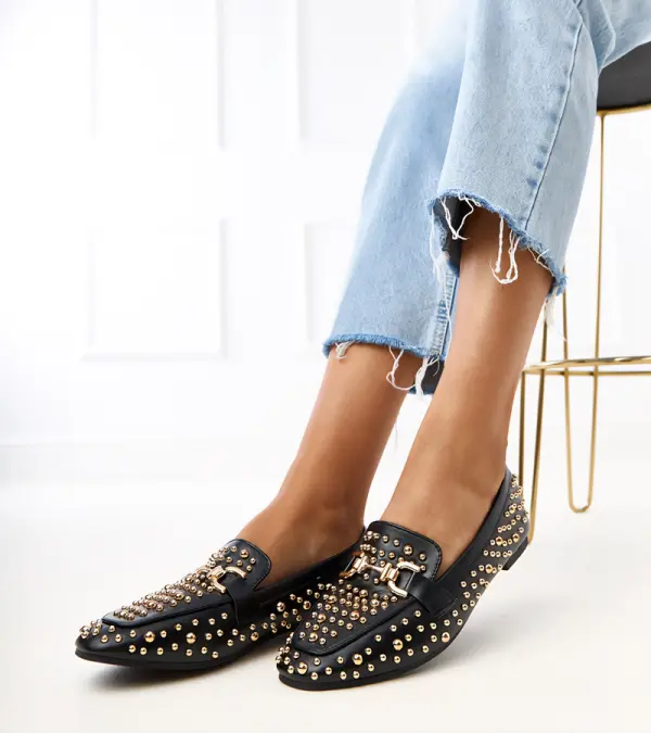 Gemre Gemre Black studded loafers Lea