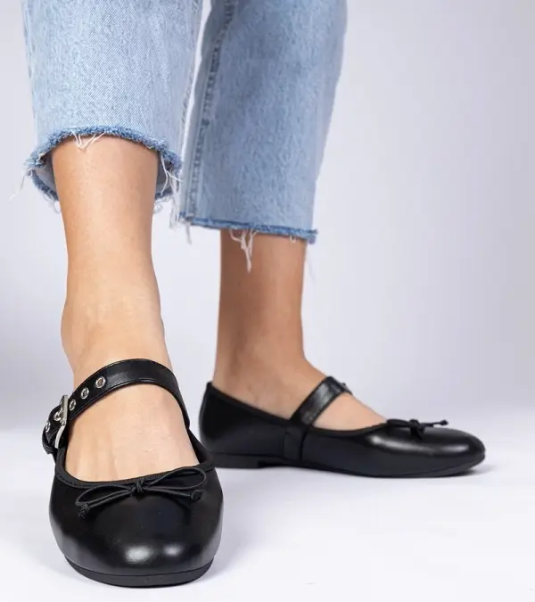 Gemre Gemre Black women's ballet flats with a bow Mansy