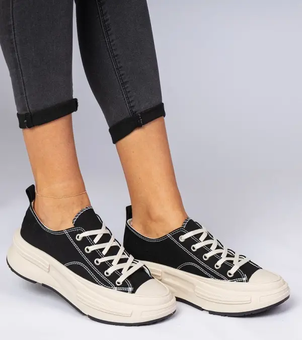 Gemre Gemre Black women's fabric sneakers Katerin