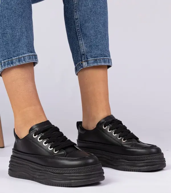 Gemre Gemre Black women's high-sole sneakers Selina