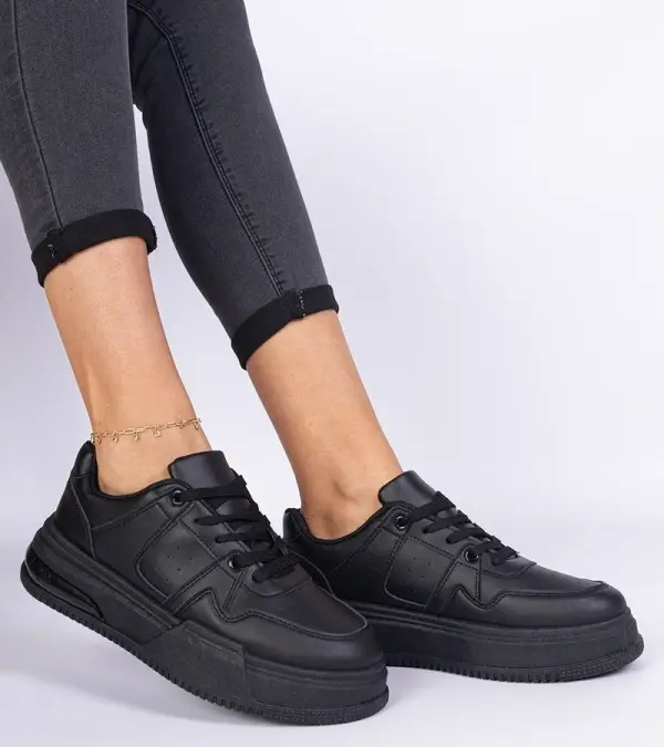 Gemre Gemre Black women's sneakers with thick soles Rossio