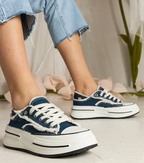 Gemre Gemre Blue women's high-sole sneakers Kallara