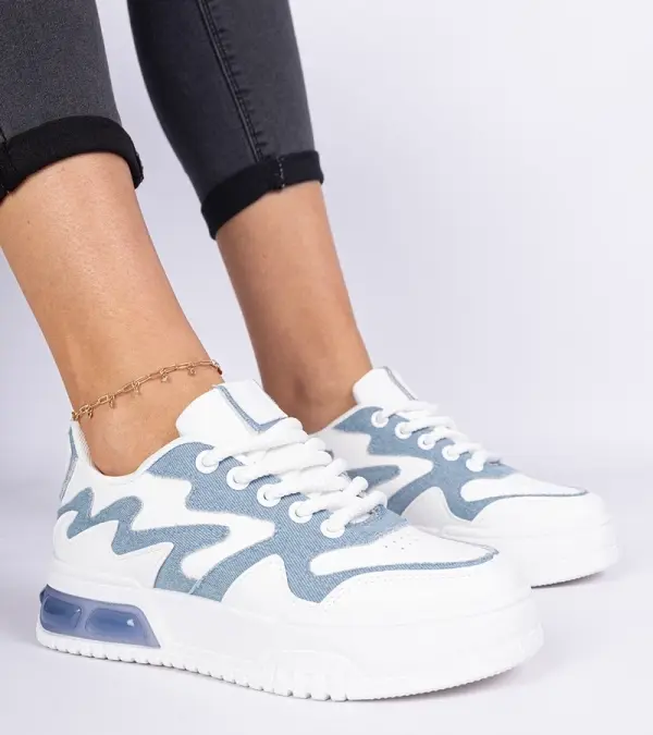 Gemre Gemre Blue women's sneakers with denim detail Lasata