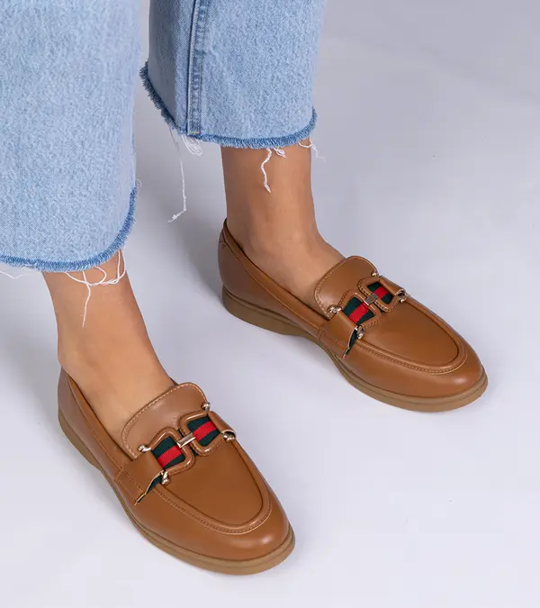 Gemre Gemre Brown eco-leather moccasins with Kalenda ornament