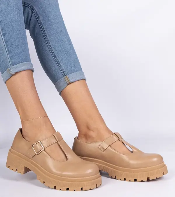 Gemre Gemre Brown platform derby shoes made of eco-leather Belever