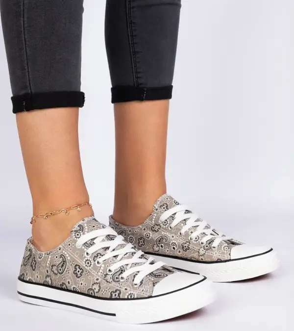 Gemre Gemre Brown women's canvas sneakers in Aztec style Kalusa