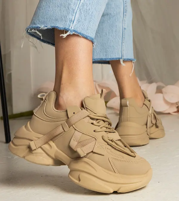 Gemre Gemre Brown women's chunky sports sneakers Zarina