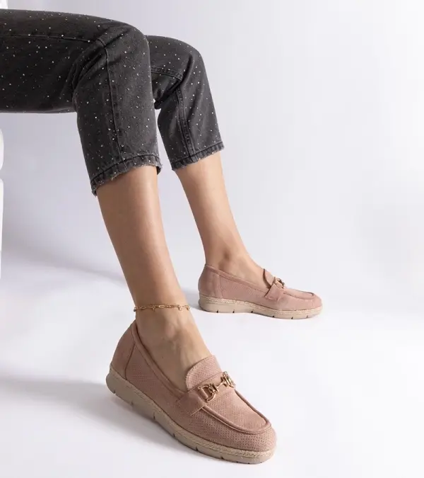 Gemre Gemre Cream women's eco-suede loafers Sandoval