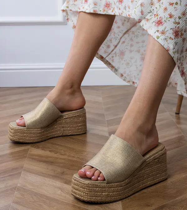 Gemre Gemre Golden classic platform espadrille sandals Lutes