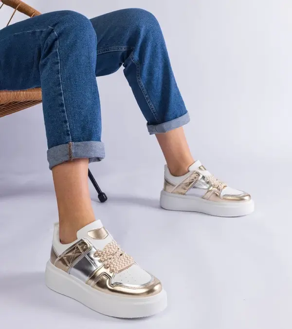 Gemre Gemre Golden sneakers with silver inserts Kimberly
