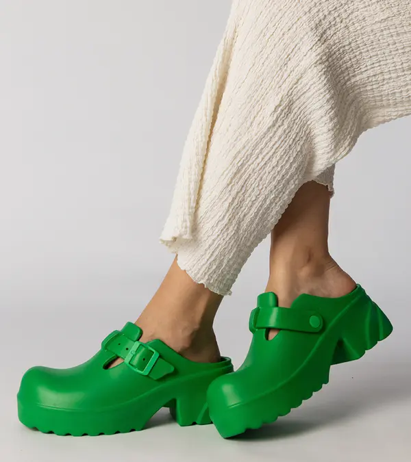 D/CEO Gemre Green covered clogs Ferina