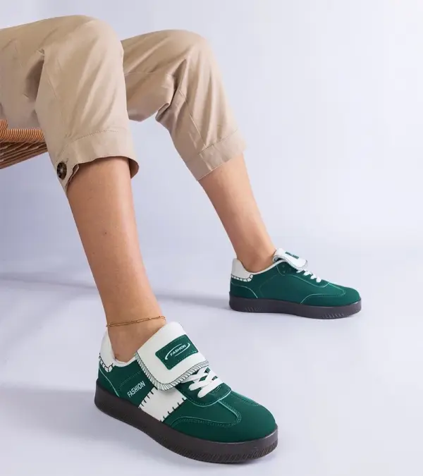 D/CEO Gemre Green platform sneakers with stitching Puente