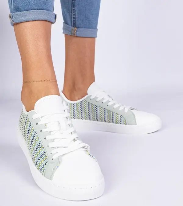 Gemre Gemre Green women's fabric sneakers Bellisio