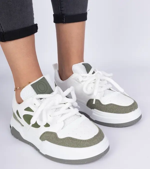 Gemre Gemre Green women's sneakers with chunky laces Alpacco