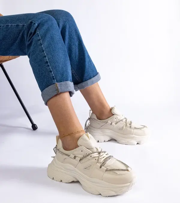 Gemre Gemre Ivett Women's Beige Sports Sneakers