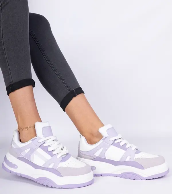 Gemre Gemre Luciana Purple Sneakers with Thick Laces