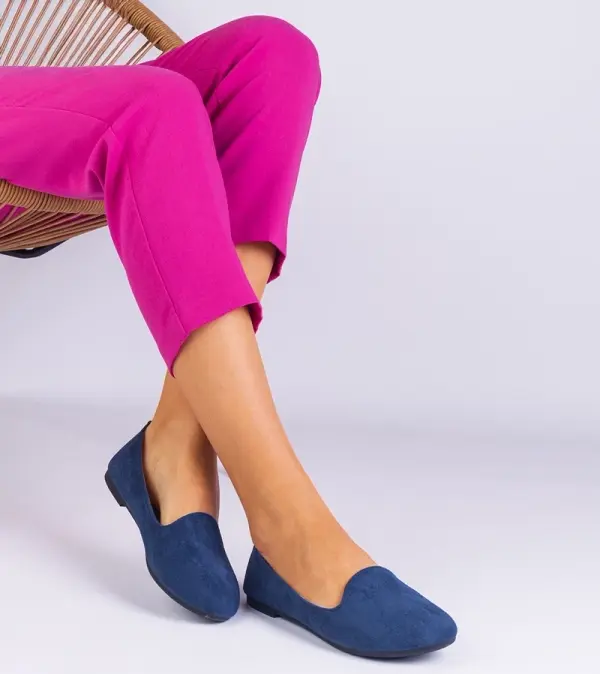 Gemre Gemre Navy classic eco-suede ballet flats Valensia