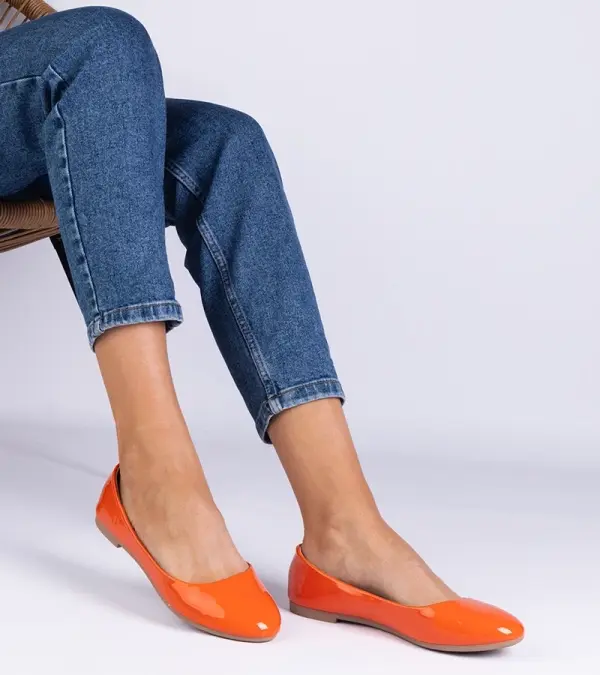 Gemre Gemre Orange patent ballet flats Aurika