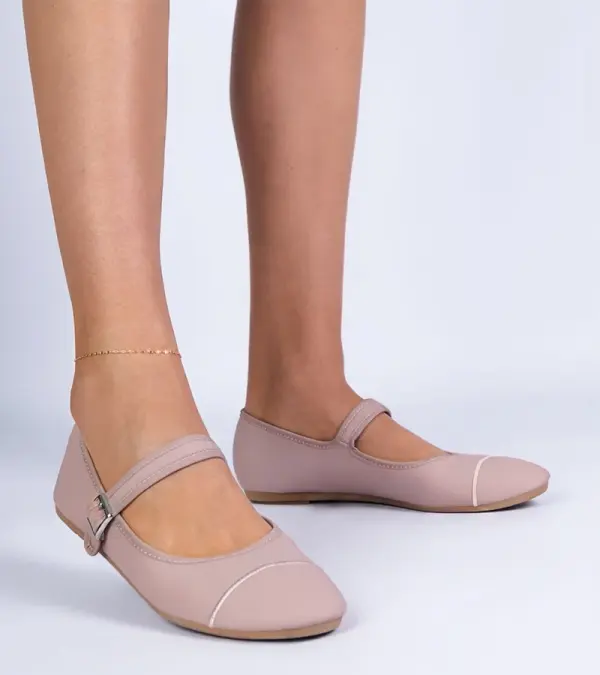 Gemre Gemre Pink matte-finish ballet flats Longhola