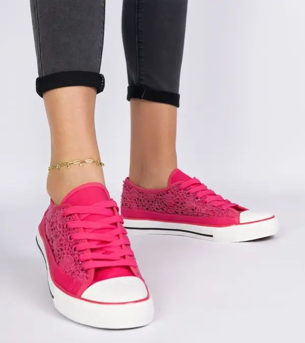Gemre Gemre Pink Women's Lace-Up Sneakers Saha