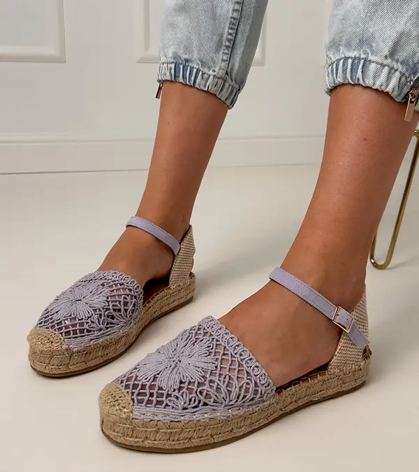 Gemre Gemre Purple Santos lace espadrille sandals