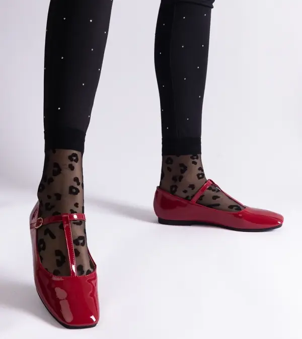 Gemre Gemre Red patent ballet flats with strap Marseille