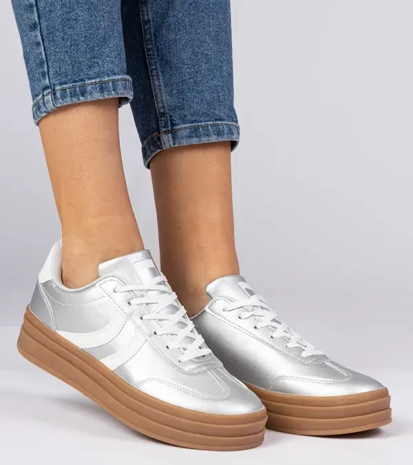 Gemre Gemre Silver women's platform sneakers Melly