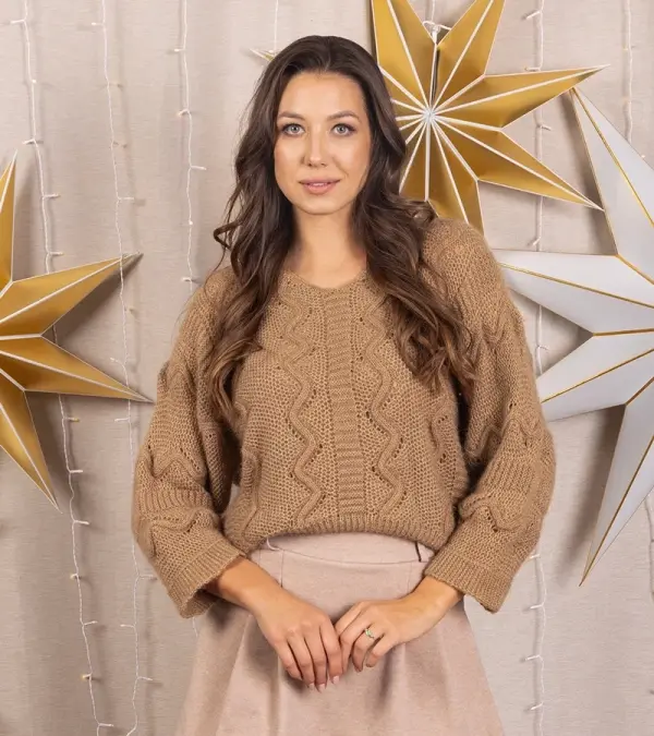 Gemre Gemre Soft brown long-sleeve sweater Rianne