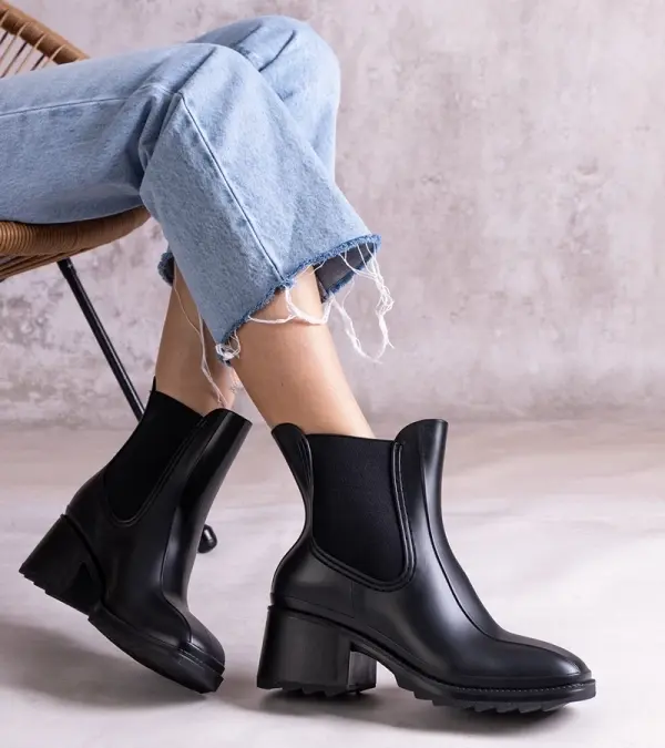 Gemre Gemre Surien black heeled wellington boots