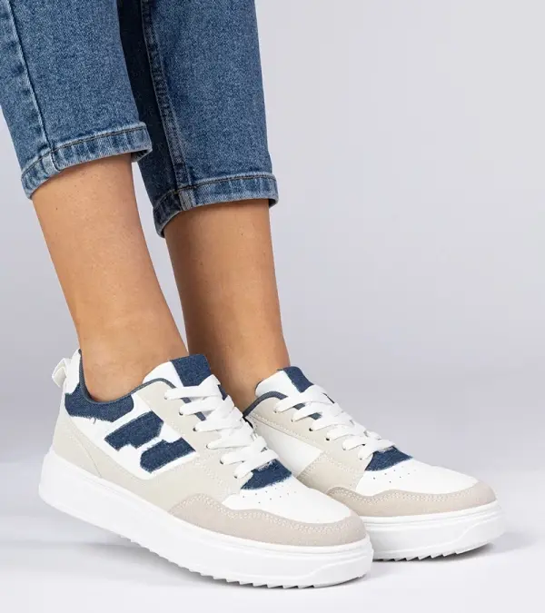 Gemre Gemre White and blue women's sneakers Lavria