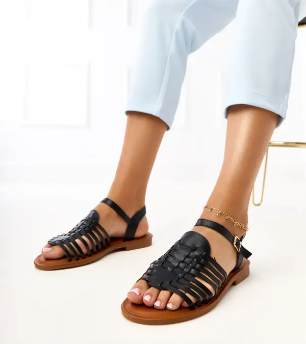 Gemre Gemre White Flat Roman Sandals Everlay