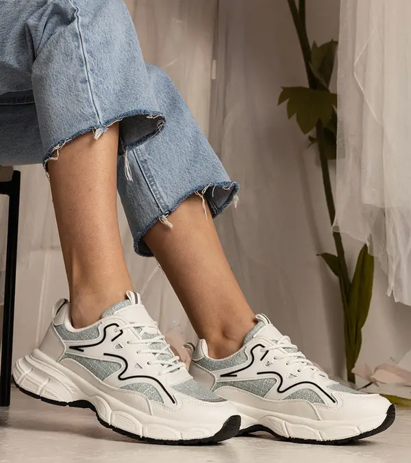 Gemre Gemre White-green women's sports sneakers Maurita