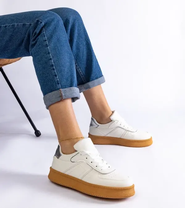 Gemre Gemre White lace-up platform sneakers Felicita