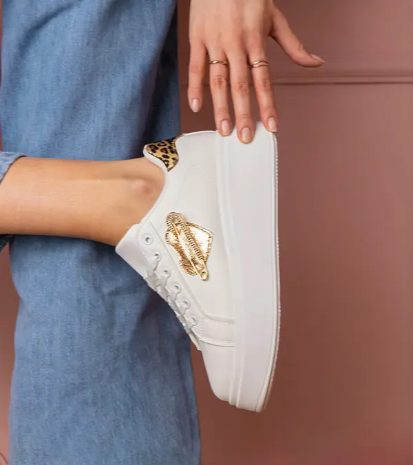 Gemre Gemre White sneakers with leopard print detail Lerisol