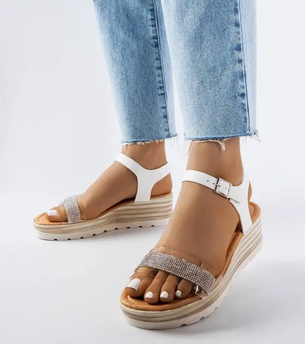 Gemre Gemre White wedge sandals Bussière
