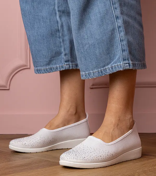 Gemre Gemre White women's sneakers with rhinestones Luizet