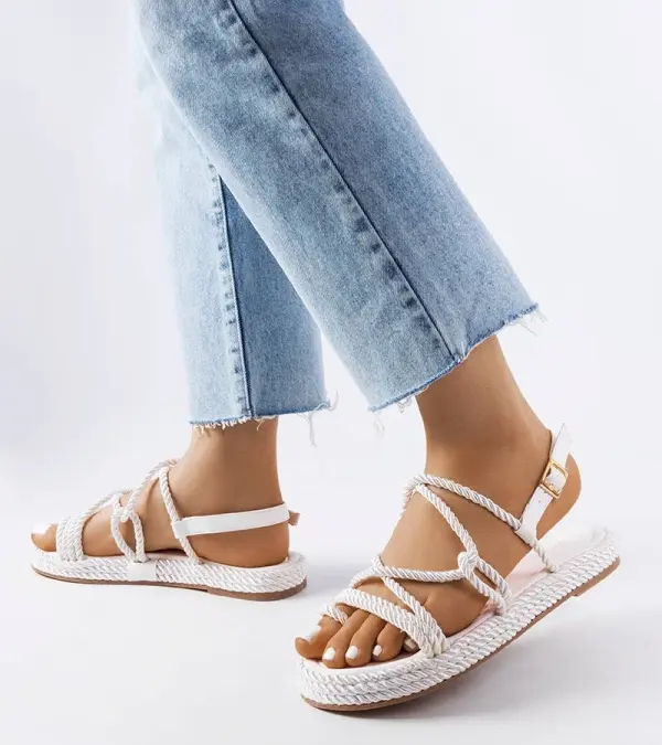 Gemre Gemre White woven sandals Burwell