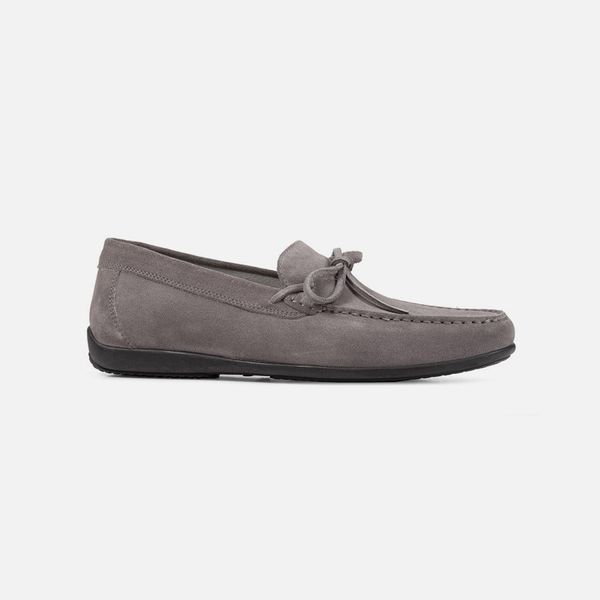 GEOX GEOX Dark grey men's moccasins Ascanio - Men's