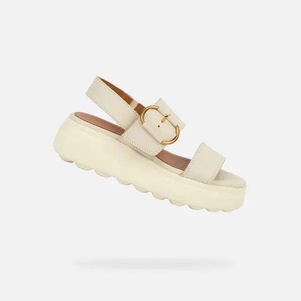 GEOX Geox Spherica Women's Cream Sandals - Women's