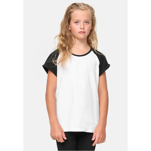 Urban Classics Girls' contrasting raglan T-shirt white/black